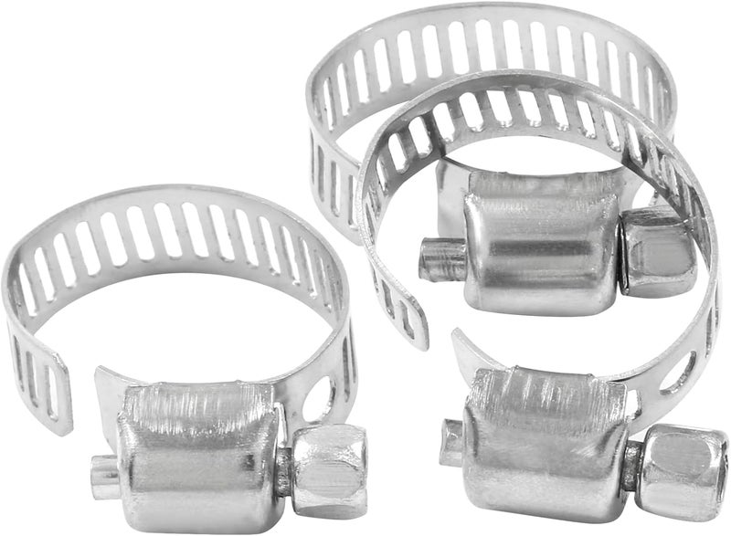 Coufce 20 pcs 3/8" - 5/8" 304 Stainless Steel Hose Clamps, Adjustable Metal Pipe Clamp, Worm Gear for Pipe - Dryer Repair, Tubing and Fuel Line - Image 5